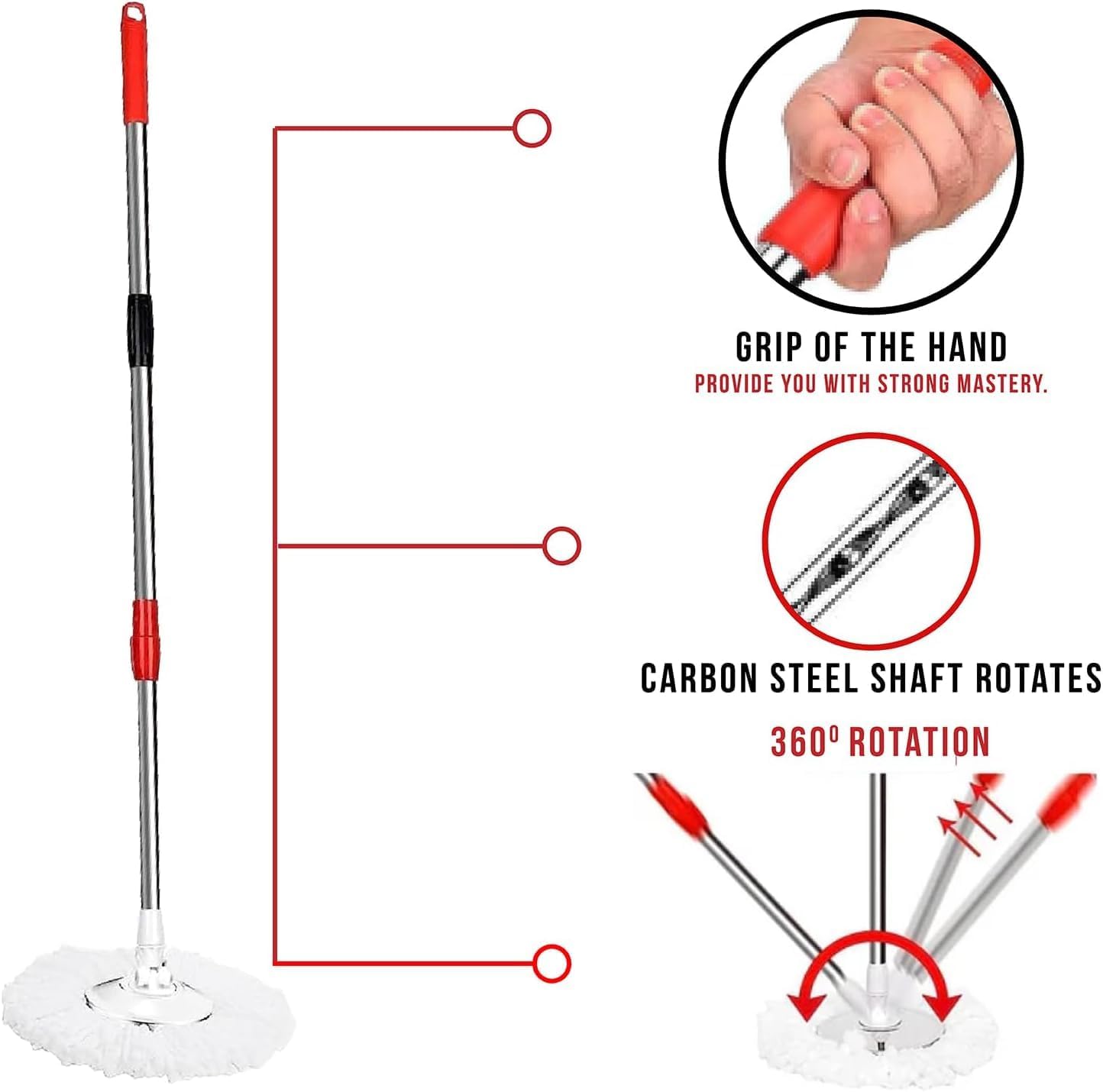 Premium Quality 360° Easy Spin Mop And Bucket Set Home Cleaner
