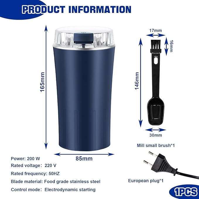 Electric Grinder 300W, Spice Grinder with Stainless Steel Blades, Multifunctional Coffee Grinder for Coffee Beans, Spices, Herbs, and Nuts
