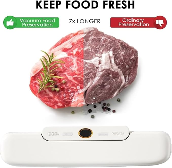 Food Vacuum Sealer Machine, Sealing Time Display, 80KPA Strong Suction, Automatic Vacuum Sealer