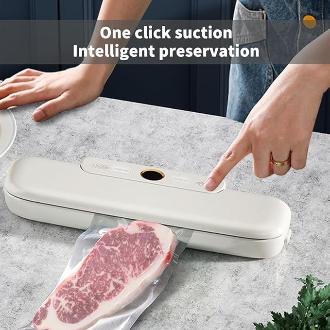 Food Vacuum Sealer Machine, Sealing Time Display, 80KPA Strong Suction, Automatic Vacuum Sealer