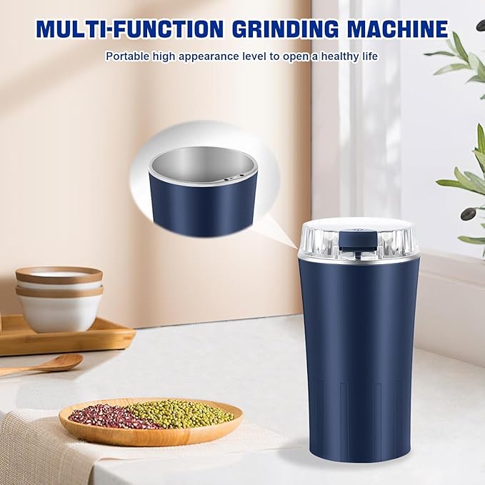 Electric Grinder 300W, Spice Grinder with Stainless Steel Blades, Multifunctional Coffee Grinder for Coffee Beans, Spices, Herbs, and Nuts