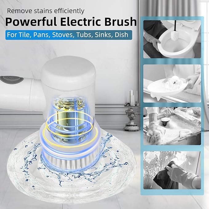 Electric Spin Scrubber, Electric Cleaning Brush,5in1 Magic Brush for cleanning Tile/Sink/WASH