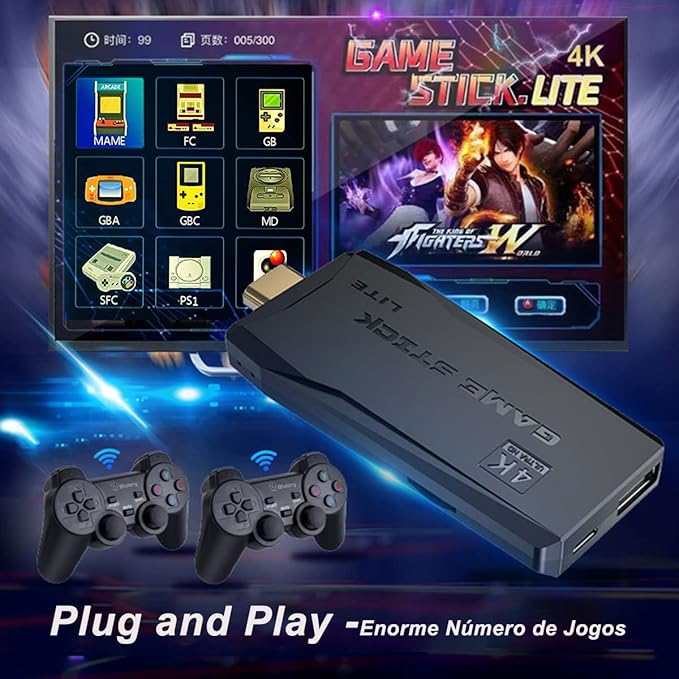 Wireless Controller Gamepad, Plug & Play Video Game Stick Built in 10000+ Games