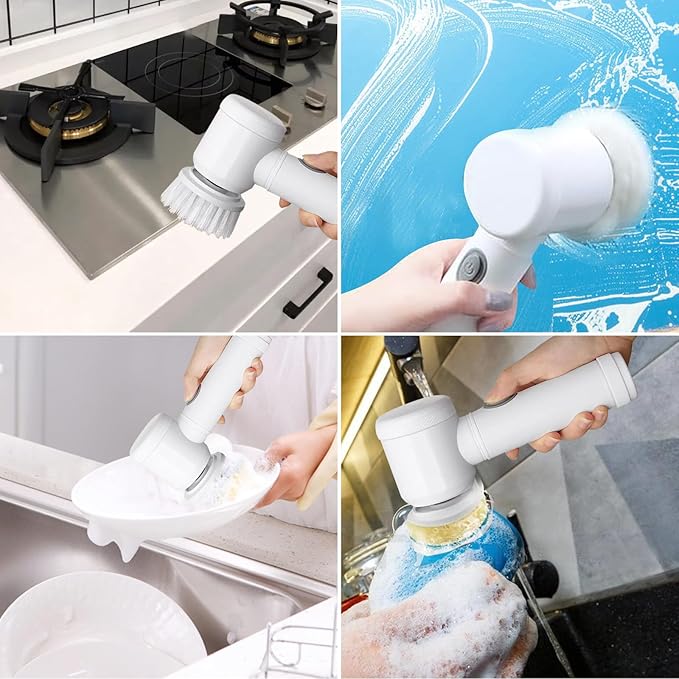 Electric Spin Scrubber, Electric Cleaning Brush,5in1 Magic Brush for cleanning Tile/Sink/WASH
