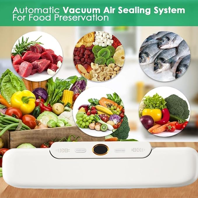 Food Vacuum Sealer Machine, Sealing Time Display, 80KPA Strong Suction, Automatic Vacuum Sealer