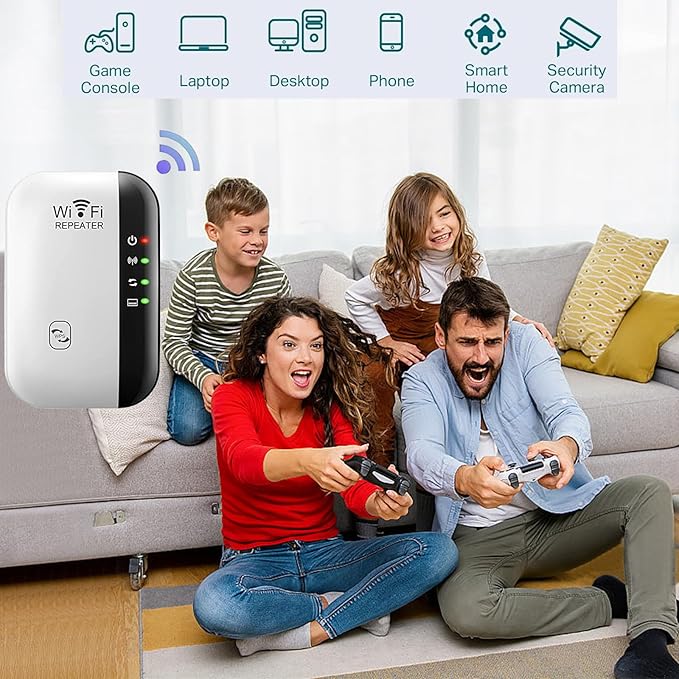 WiFi Extender, WiFi Booster, WiFi Repeater, Covers Up to 3000 Sq.ft, Internet Booster - with Ethernet Port, Quick Setup