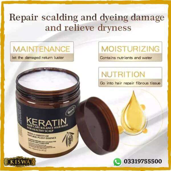 Keratin Hair Care Mask Healthy Scalp Smooth Shiny Frizz Free Hair – 500 ml