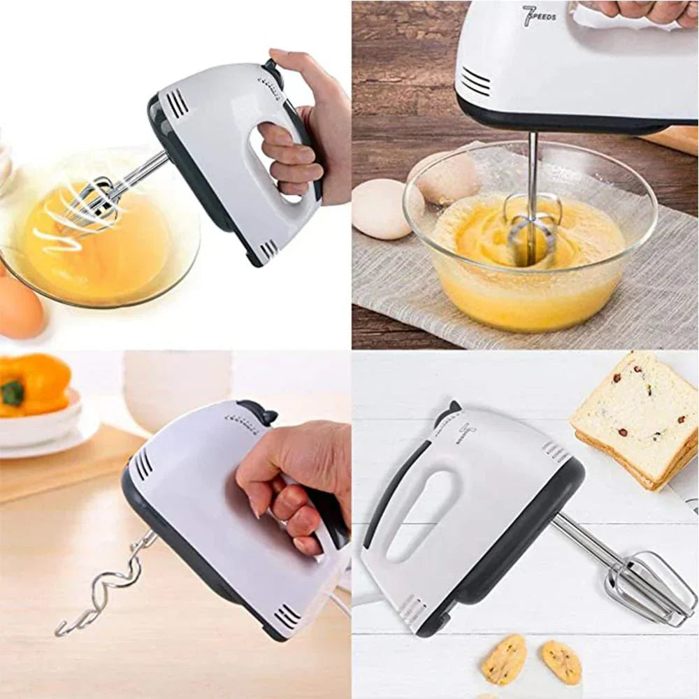 Electric Hand Mixer with Stainless Steel Attachments, 7 -Speed, Includes - Beaters, Dough Hooks Visit