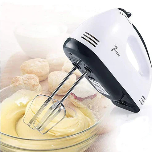 Electric Hand Mixer with Stainless Steel Attachments, 7 -Speed, Includes - Beaters, Dough Hooks Visit