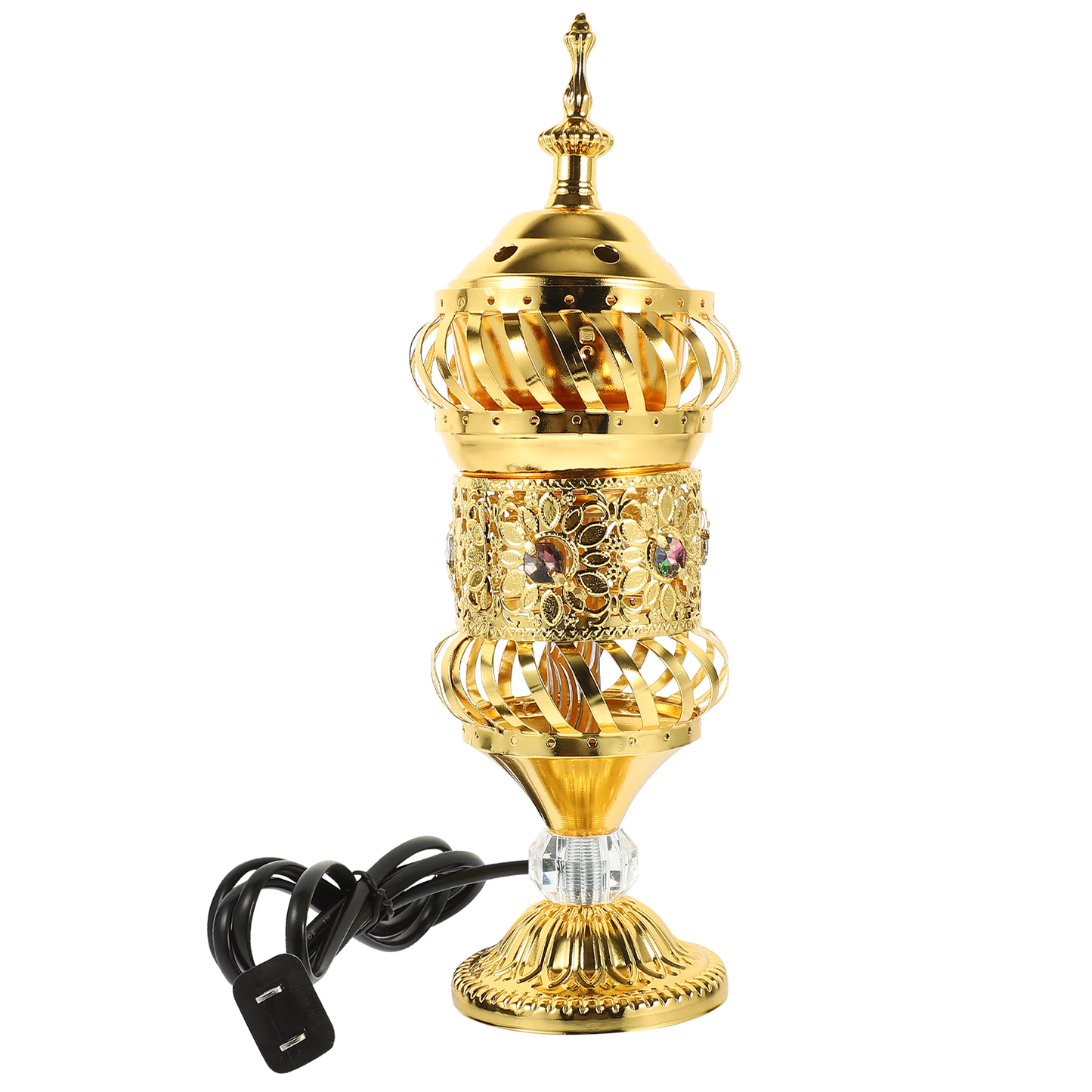Antique Arabic Incense Burner Meditation Yoga Spa Room Decor, Pot Metal Candlestick for Yoga