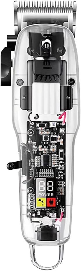 Transparent Hair Clippers Haircut with Adjustable Blades Smart LED Display