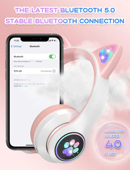 Kids Cat Headphones with Microphone