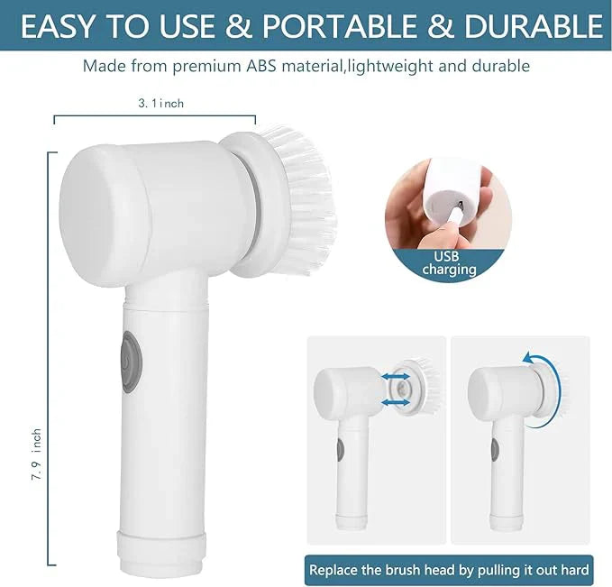 Electric Spin Scrubber, Electric Cleaning Brush,5in1 Magic Brush for cleanning Tile/Sink/WASH