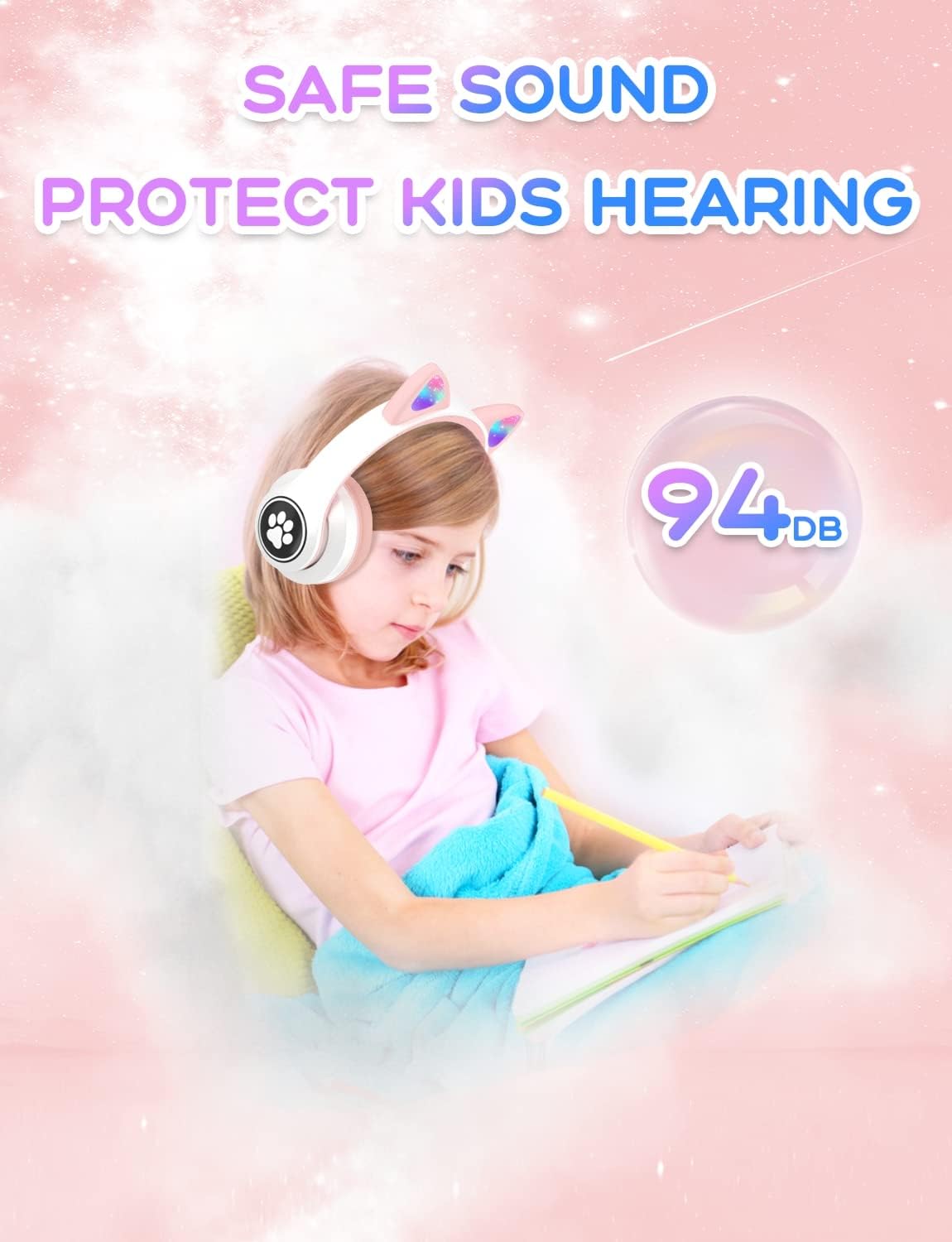 Kids Cat Headphones with Microphone