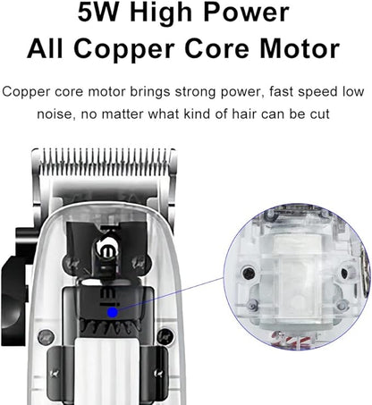Transparent Hair Clippers Haircut with Adjustable Blades Smart LED Display