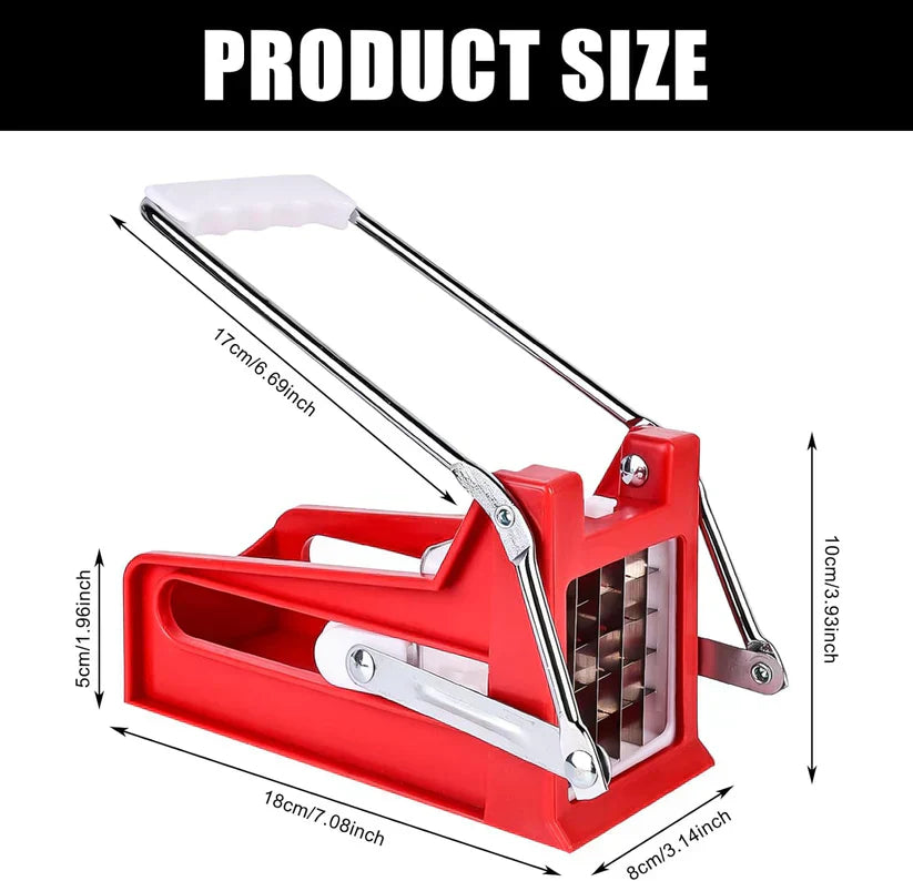 French Fry Cutter, 2-blade Potato Slicer, Non-slip Suction Lock Technology