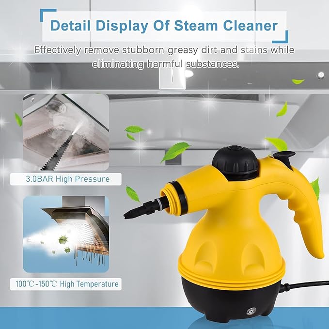 Hand Held Steam Cleaner JAPAN TECHNOLOGY 1200W High Temperature Pressurized Steam Cleaning