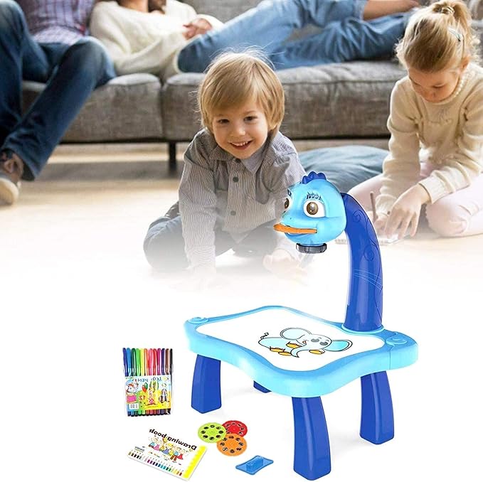 kids Educational Painting Table Light Music Children Projection Drawing Playset Table, Birthday Gift For Boys Girls