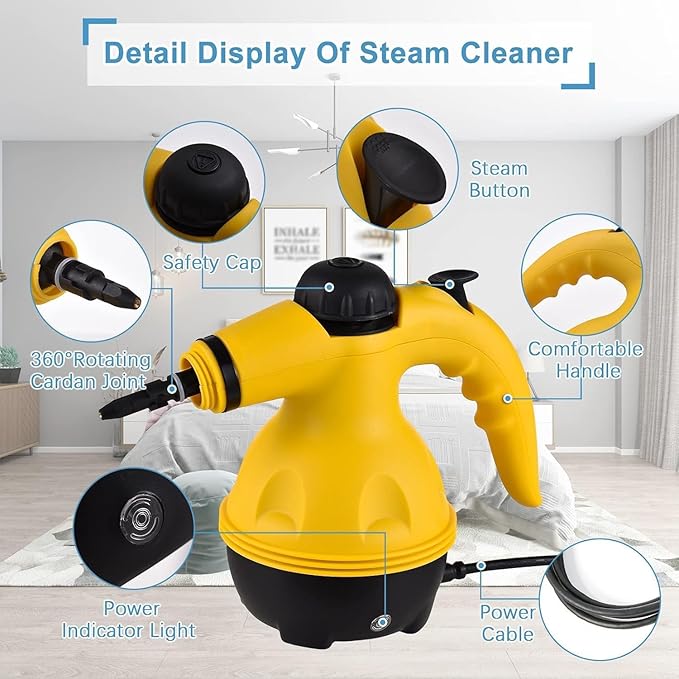 Hand Held Steam Cleaner JAPAN TECHNOLOGY 1200W High Temperature Pressurized Steam Cleaning