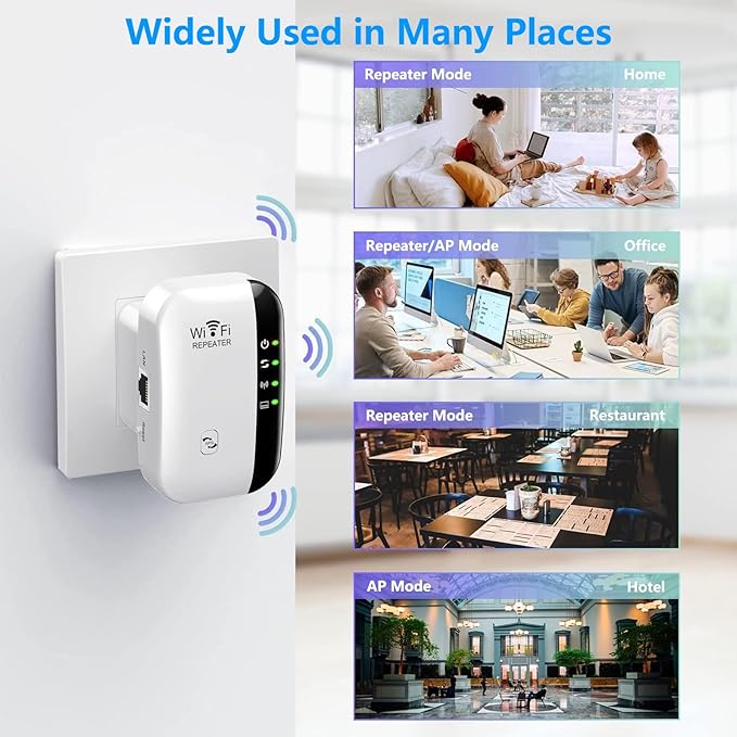 WiFi Extender, WiFi Booster, WiFi Repeater, Covers Up to 3000 Sq.ft, Internet Booster - with Ethernet Port, Quick Setup