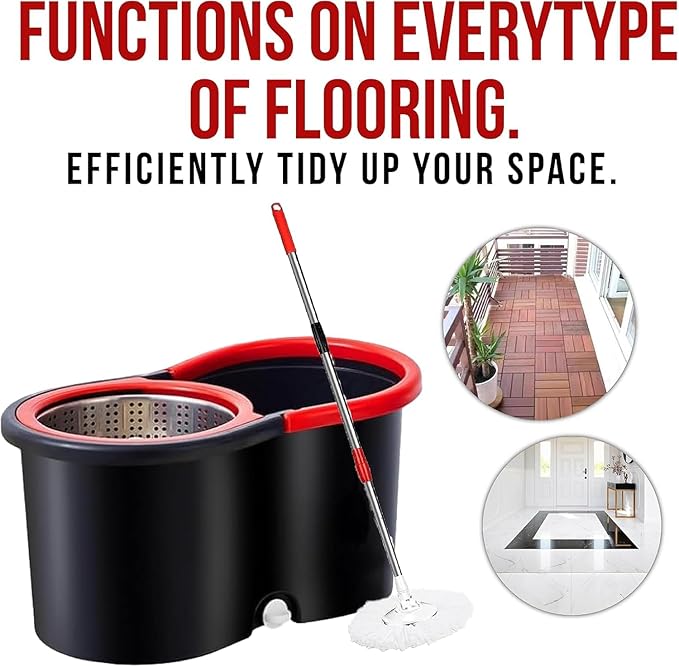 Premium Quality 360° Easy Spin Mop And Bucket Set Home Cleaner