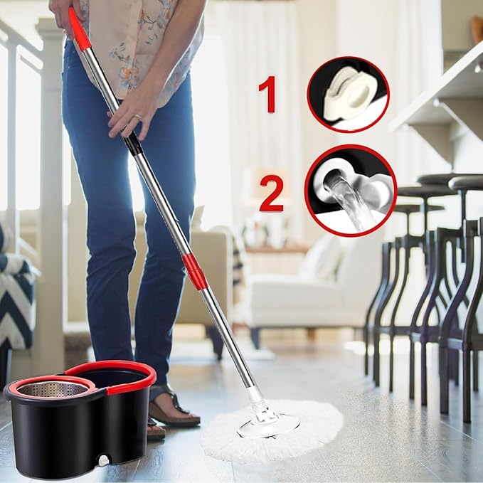 Premium Quality 360° Easy Spin Mop And Bucket Set Home Cleaner