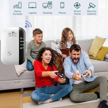 WiFi Extender, WiFi Booster, WiFi Repeater, Covers Up to 3000 Sq.ft, Internet Booster - with Ethernet Port, Quick Setup