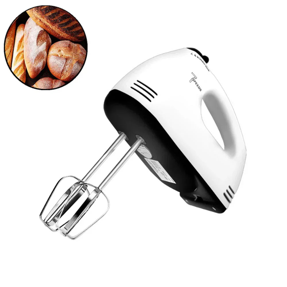 Electric Hand Mixer with Stainless Steel Attachments, 7 -Speed, Includes - Beaters, Dough Hooks Visit